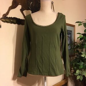 Metro Style green long sleeve tunic top M